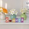 Set of 6 Wooden Summer Sign Letter Blocks – Rustic Farmhouse Table Decor for Tiered Tray, Shelf, Desk & Mantel Home Decoration